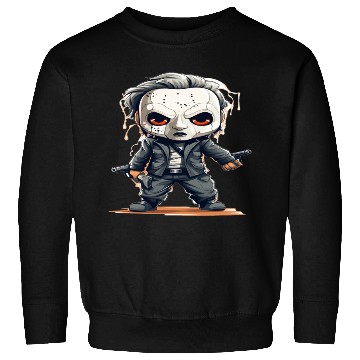 Discover Chibi Horror Icon - Cute yet Deadly Masked Charact Sweatshirts