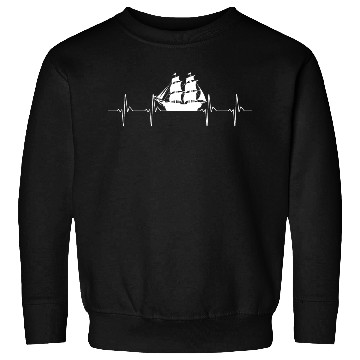 Discover Piratet Ship Heartbeat Graphic Sweatshirts