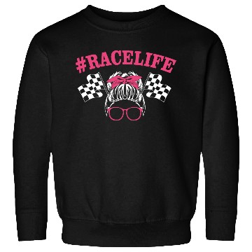 Discover Messy Bun Sunglasses Drag Racing Mom Race Sweatshirts