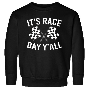 Discover Drag Racing Racetrack Checkered Flag Race Day Sweatshirts