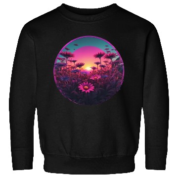 Discover Synthwave Wild Flower Design Sweatshirts