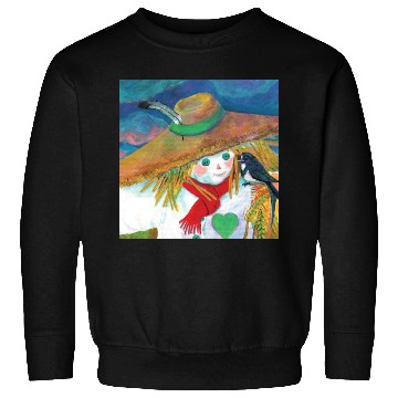 Discover Cute Scarecrow And Barn Swallow Illustration Sweatshirts