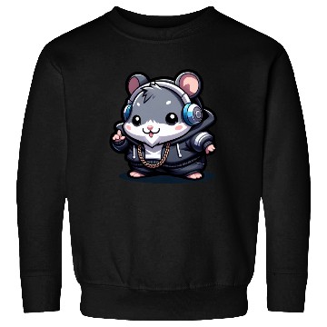 Discover Gray Hip Hop Hamster Sweatshirts