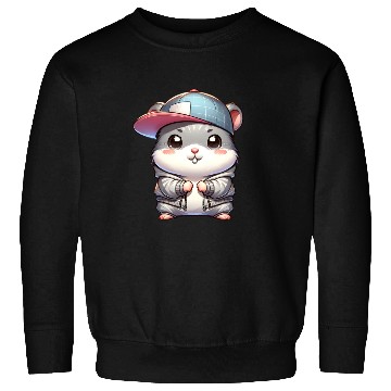 Discover Light Gray Hip Hop Hamster Sweatshirts