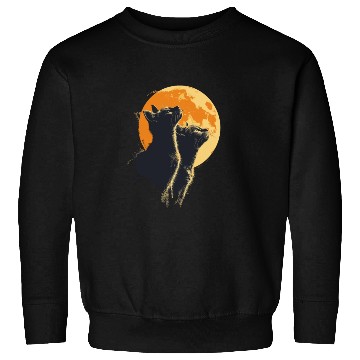 Discover Charming Cat Duo with Moon for a Cat Lover Sweatshirts