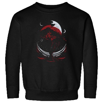 Discover Red White Black Trees and The Moon Sweatshirts