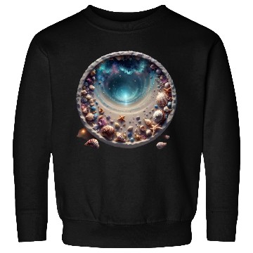 Discover Ocean Meets the Shore inside a circle design Sweatshirts