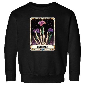 Discover February Gothic Tarot Card - Violet Flower & Skele Sweatshirts