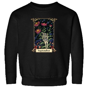 Discover September Gothic Tarot Card - Aster Flower & Skele Sweatshirts