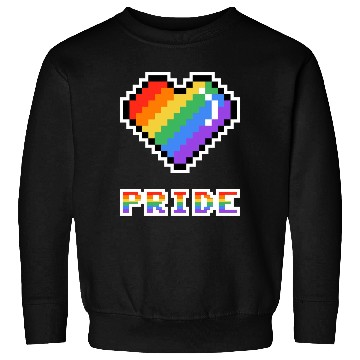 Discover Pixel heart Pride rainbow colored Sweatshirts
