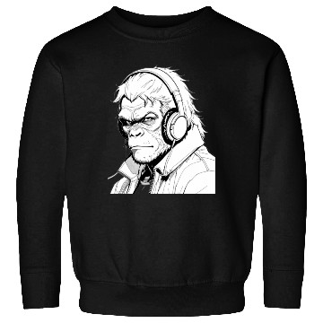 Discover Gorilla wearing a headphones Sweatshirts