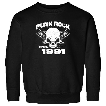 Discover 33rd Birthday - Punk Rock Since 1991 Skull Rock Sweatshirts