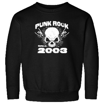 Discover Punk Rock Since 2003 - Skull Rock Hands 21st Sweatshirts
