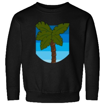 Discover Tropical Palm Tree Over an Ocean Sweatshirts