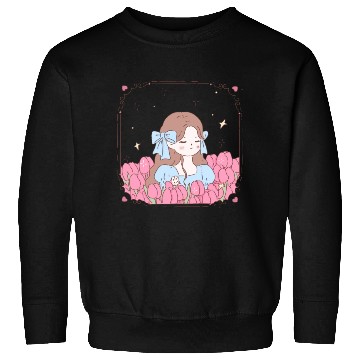 Discover girl and tulips Sweatshirts