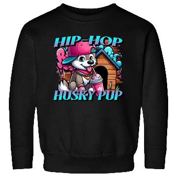 Discover Cartoon Hip-hop Husky Pup Sweatshirts