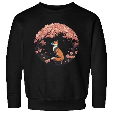 Discover Cherry Blossom Fox Mythical Kitsune with Butterfly Sweatshirts