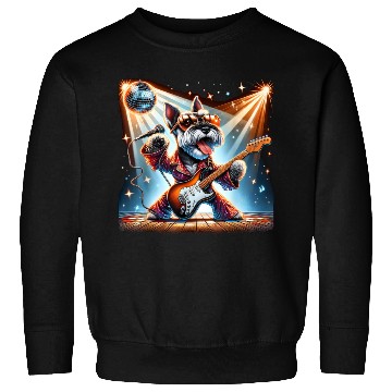 Discover Disco Guitar Schnauzer dog Sweatshirts