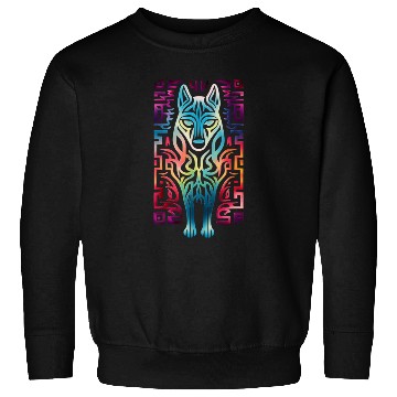 Discover Wolf Colorful Animal Artwork Sweatshirts