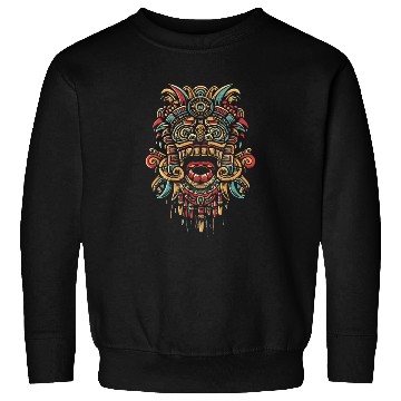 Discover Aztec God Ancient Mythology Tonatiuh Warrior Mask Sweatshirts
