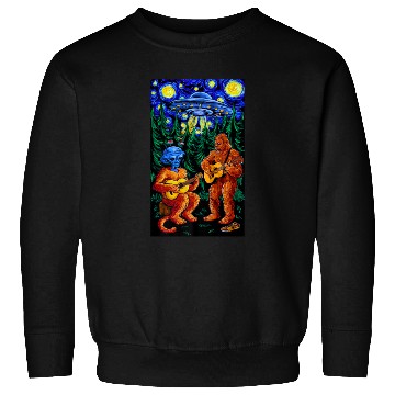 Discover UFO Bigfoot Sasquatch Camping Playing Sweatshirts