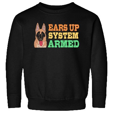 Discover Retro Dog Ears Up System Armed Belgian Malinois Sweatshirts
