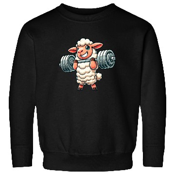 Discover Cute sheep lamb weightlifter fitness workout Sweatshirts