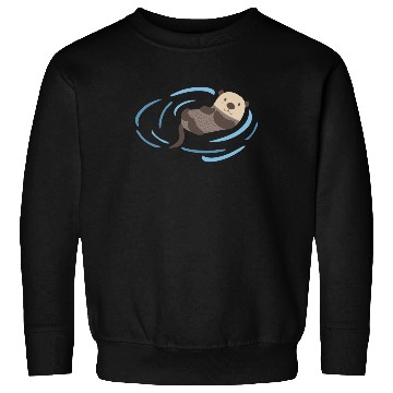 Discover Sea Otter In Water Cute Lutra Animal Lover Funny Sweatshirts
