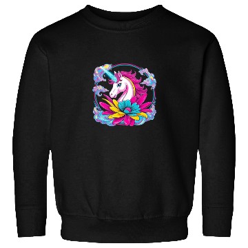 Discover Unicorn flowers colors Sweatshirts