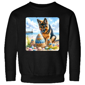 Discover German Shepherd Building Festive Sandcastle Sweatshirts