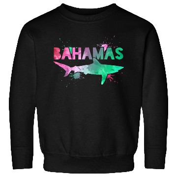 Discover Bahamas Shark Watercolor Souvenir Sweatshirts