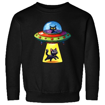 Discover Cat Abduction Funny Space Lover Sweatshirts