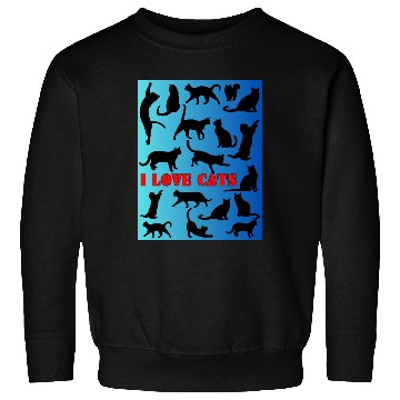 Discover Cat figures in black and blue Sweatshirts