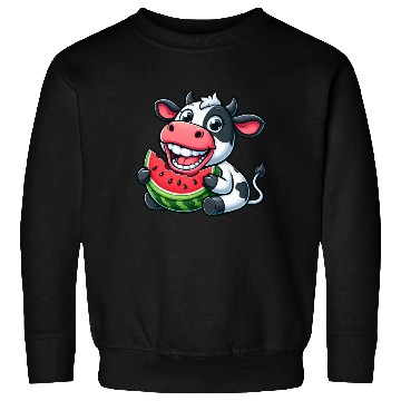 Discover Funny cow bull steer watermelon summer fruit Sweatshirts