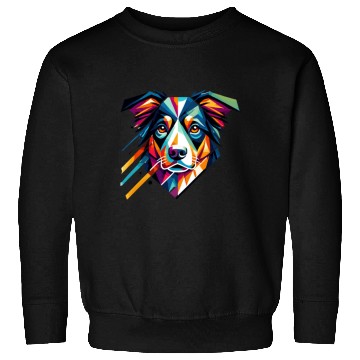 Discover Colorful Geometric Dog Art Australian Shepherd Sweatshirts