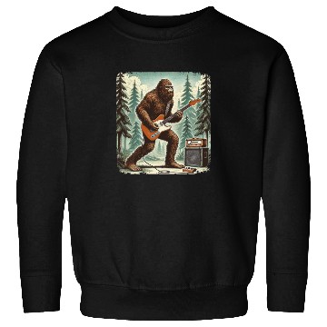 Discover Bigfoot Playing Guitar Sasquatch Men Boys Women Sweatshirts