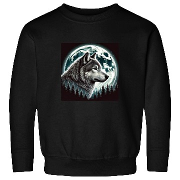 Discover Nature Moon Alpha Cute Wolf Moon nature Sweatshirts