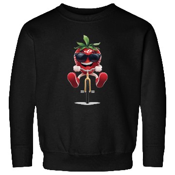 Discover Strawberries Cycling On Bike Realistic Sweatshirts