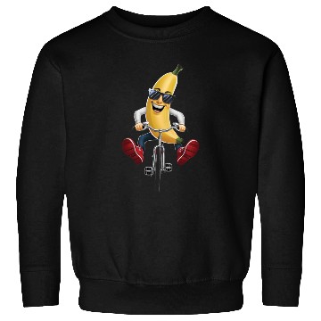 Discover Banana Cycling On Bike Realistic Sweatshirts
