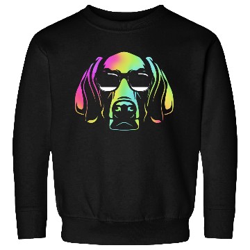 Discover Colorful Weimaraner Dog Wearing Sunglasses Sweatshirts