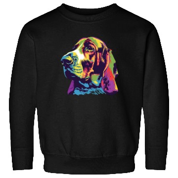 Discover Colorful Basset Hound Portrait Art Sweatshirts