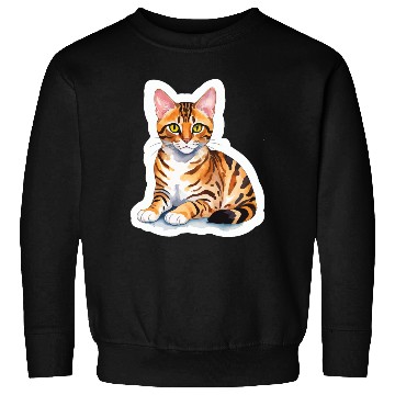 Discover Leopard Cat Watercolor Sweatshirts