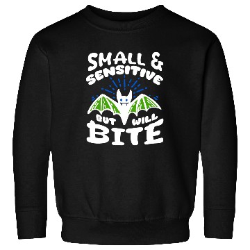 Discover Bat Halloween Outfit Small Sensitive But Will Bite Sweatshirts