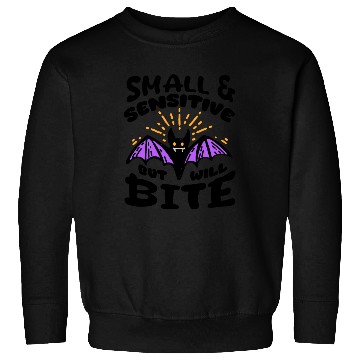 Discover Bat Halloween Outfit Small Sensitive But Will Bite Sweatshirts