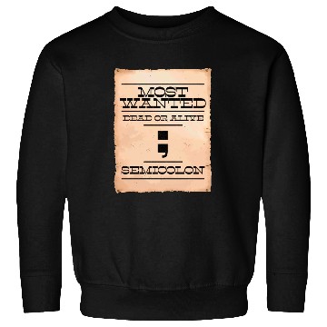 Discover Semicolon programmer Most Wanted funny joke IT Sweatshirts