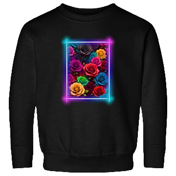 Discover Flower design surrounded by a neon frame Sweatshirts