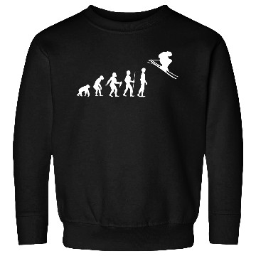 Discover FUNNY HUMAN EVOLUTION TO SKIER Sweatshirts