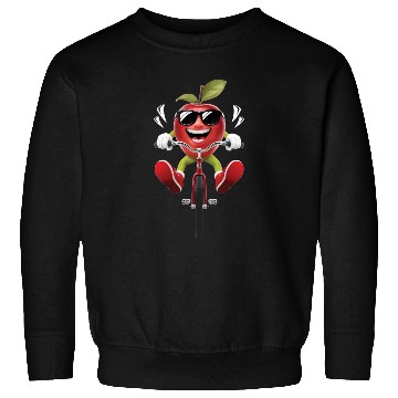 Discover Apple Cycling On Bike Realistic Sweatshirts