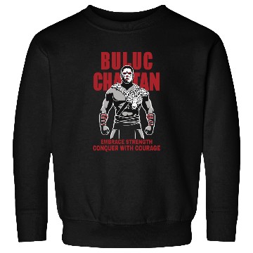 Discover Maya God, Buluc Chabtan Embrace Strength Conquer Sweatshirts