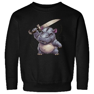 Discover Hippo With a Sword Sweatshirts